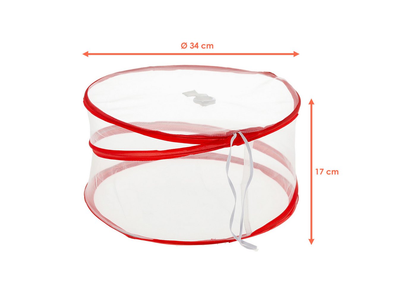 Spetebo Abdeckhaube PopUp Speisehaube 34 x 17 cm im 4er Set - 2x weiß / 2x rot 0 Zoll, Lebensmittel Abdeckhaube faltbar Bild 2