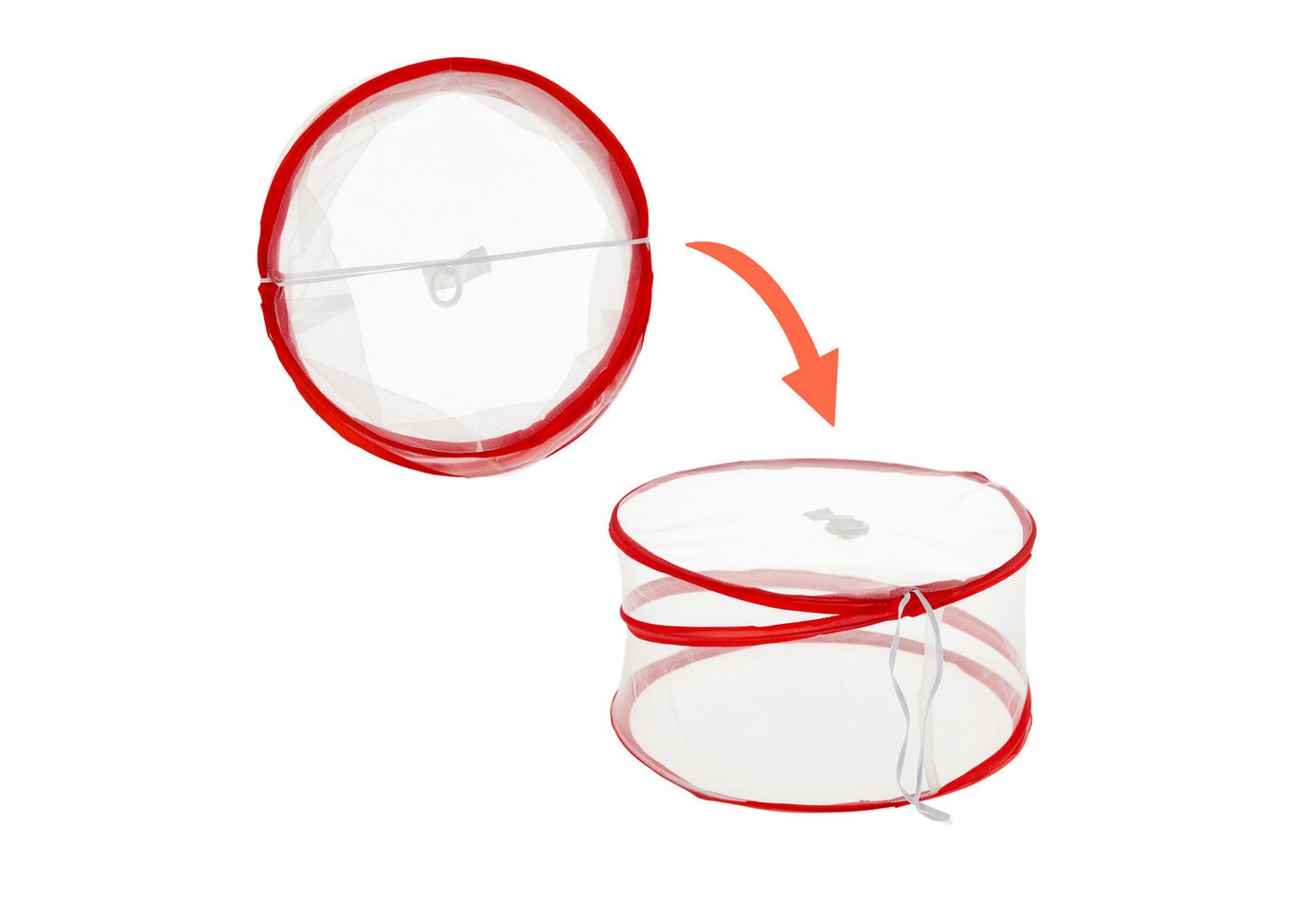 Spetebo Abdeckhaube PopUp Speisehaube 34 x 17 cm im 4er Set - 2x weiß / 2x rot 0 Zoll, Lebensmittel Abdeckhaube faltbar Bild 4