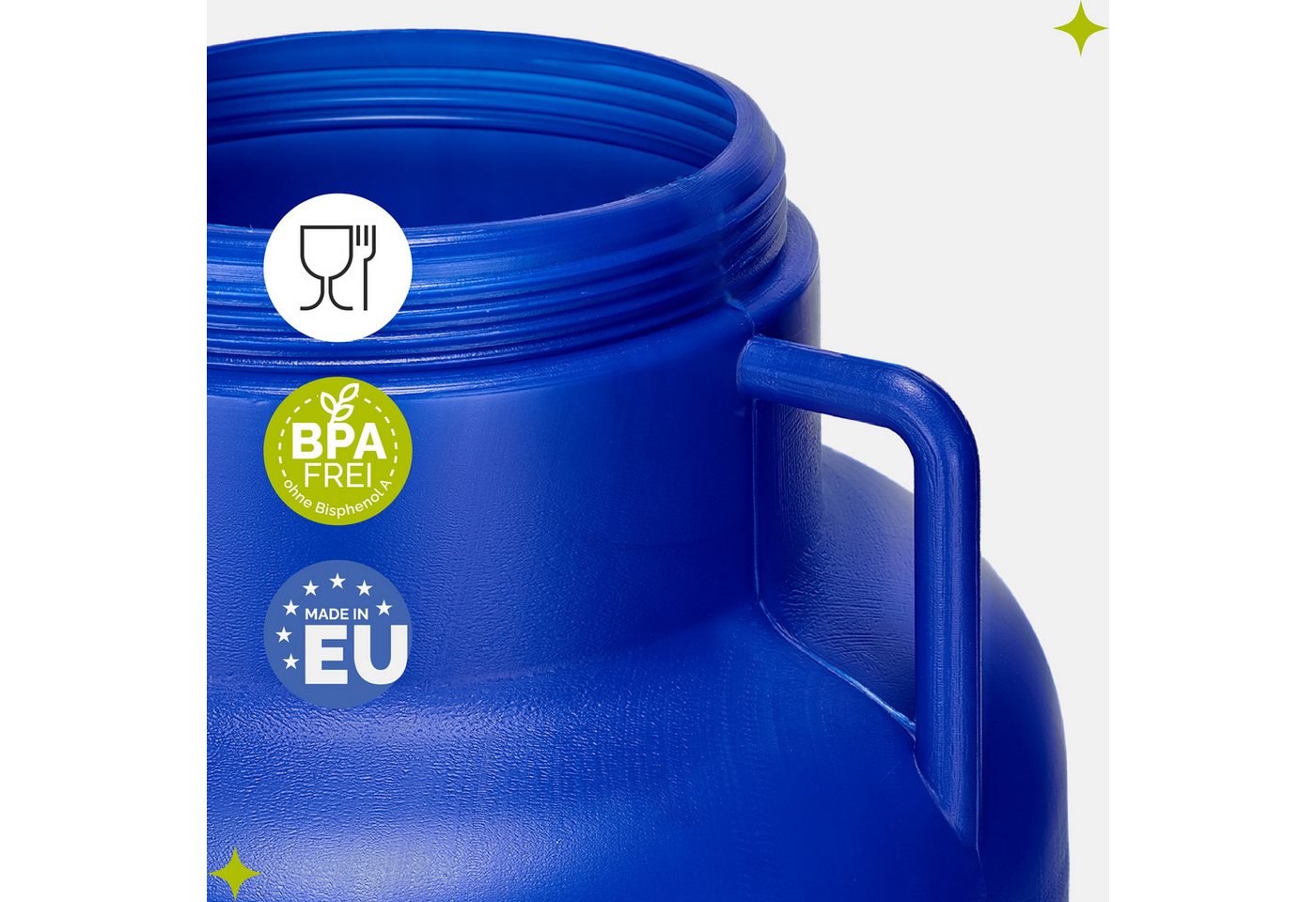 Garronda Regentonne 60L Twist Lebensmittelfass Sauerkrautfass Hobbock Garten GD-0078, Blau, 60 l, (1-tlg) Bild 5