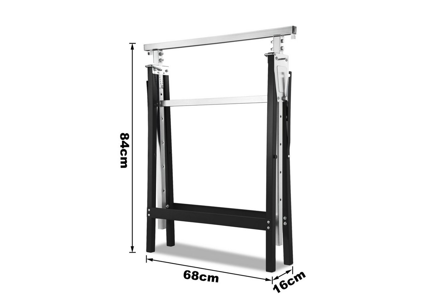 Clanmacy Klappbock Gerüstbock, Werkbank, Unterstellbock, verzinkt, Teleskop, 68 cm max. Stammdurchmesser, (2-St., mit Sicherheitsverriegelung), verzinkt,Tragkraft 200kg,Klappbar Bild 3