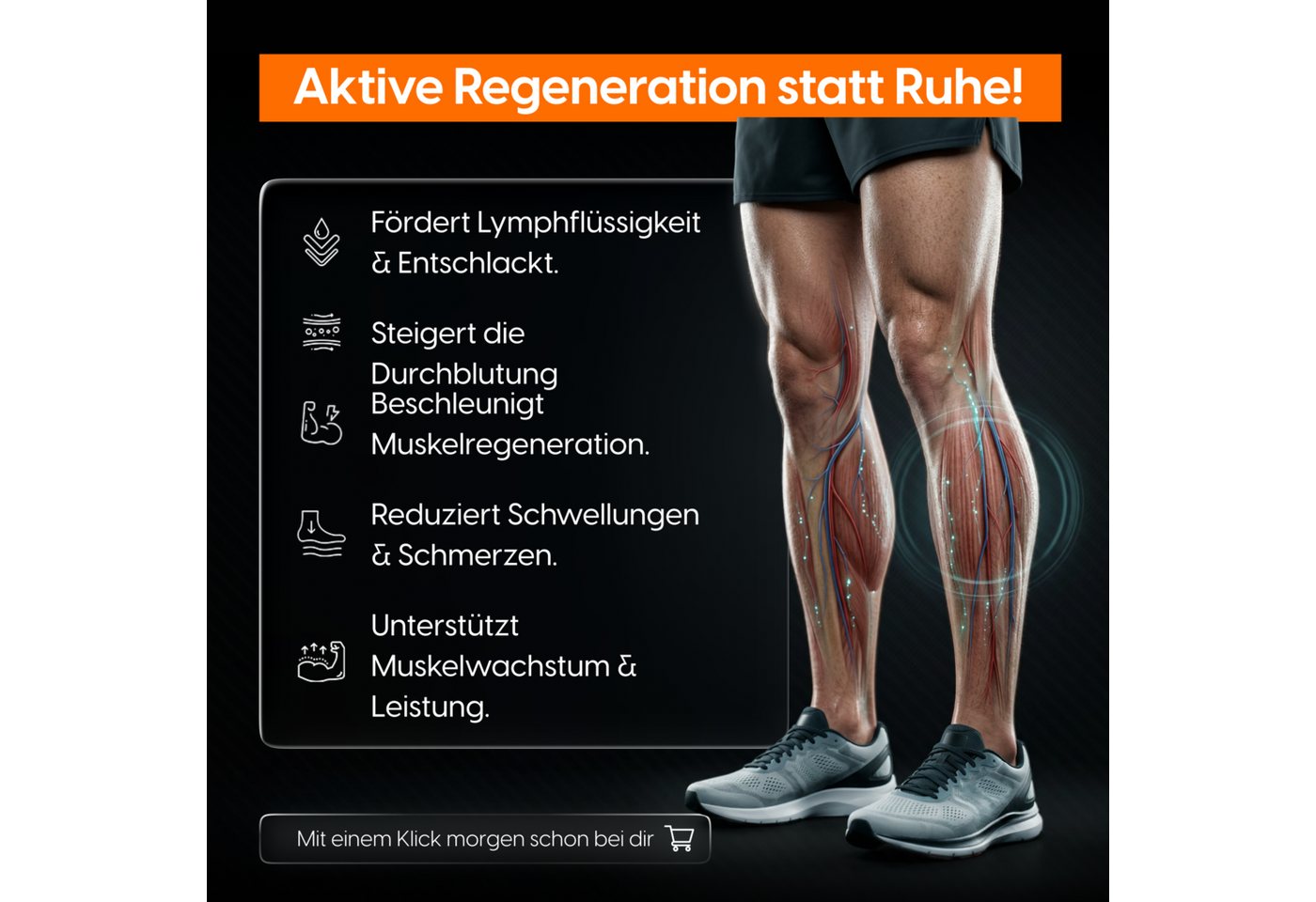 STARKFELD Lymphdrainage-Gerät STARKBOOTS® Lymphdrainage Gerät – Recovery Boots & Bein Massagegerät, 8 Drucksensoren, Bein Massagegerät mit kabellosem Smart Monitor mit 2 Stunden Laufzeit, Venenrückfluss & gegen Wassereinlagerungen Bild 4