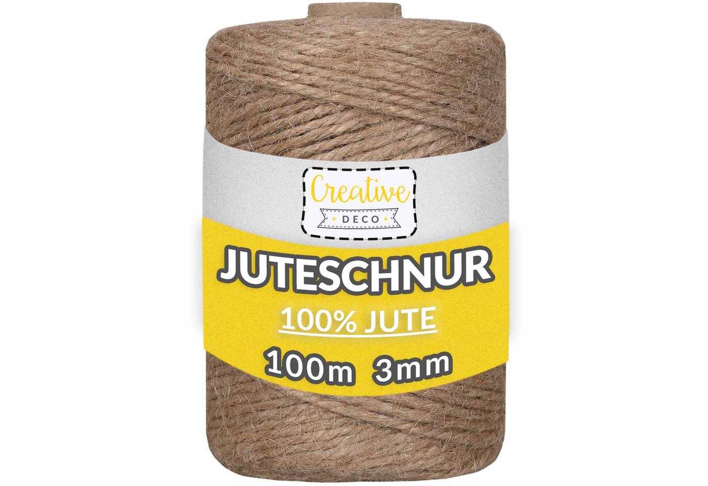 Creative Deco 100m Juteschnur Natur Braun, 328 Fuß, 2-3 mm Dicke 3-Lagig Bastelgarn Bild 2