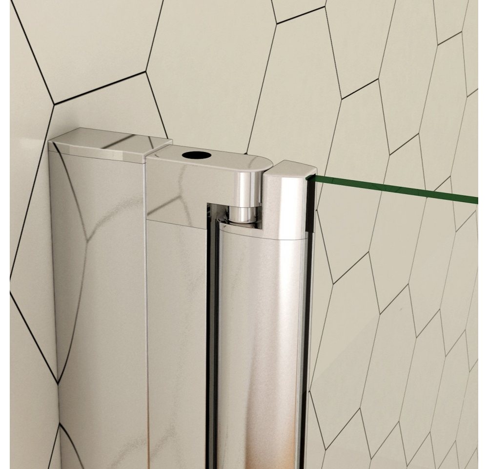 Duschparadies Dusch-Drehtür 195cm Schwenktür Schwingtür Duschkabine Duschtür Mit/Ohne Duschtasse, 70x195 cm, Easyclean Sicherheitsglas Bild 3