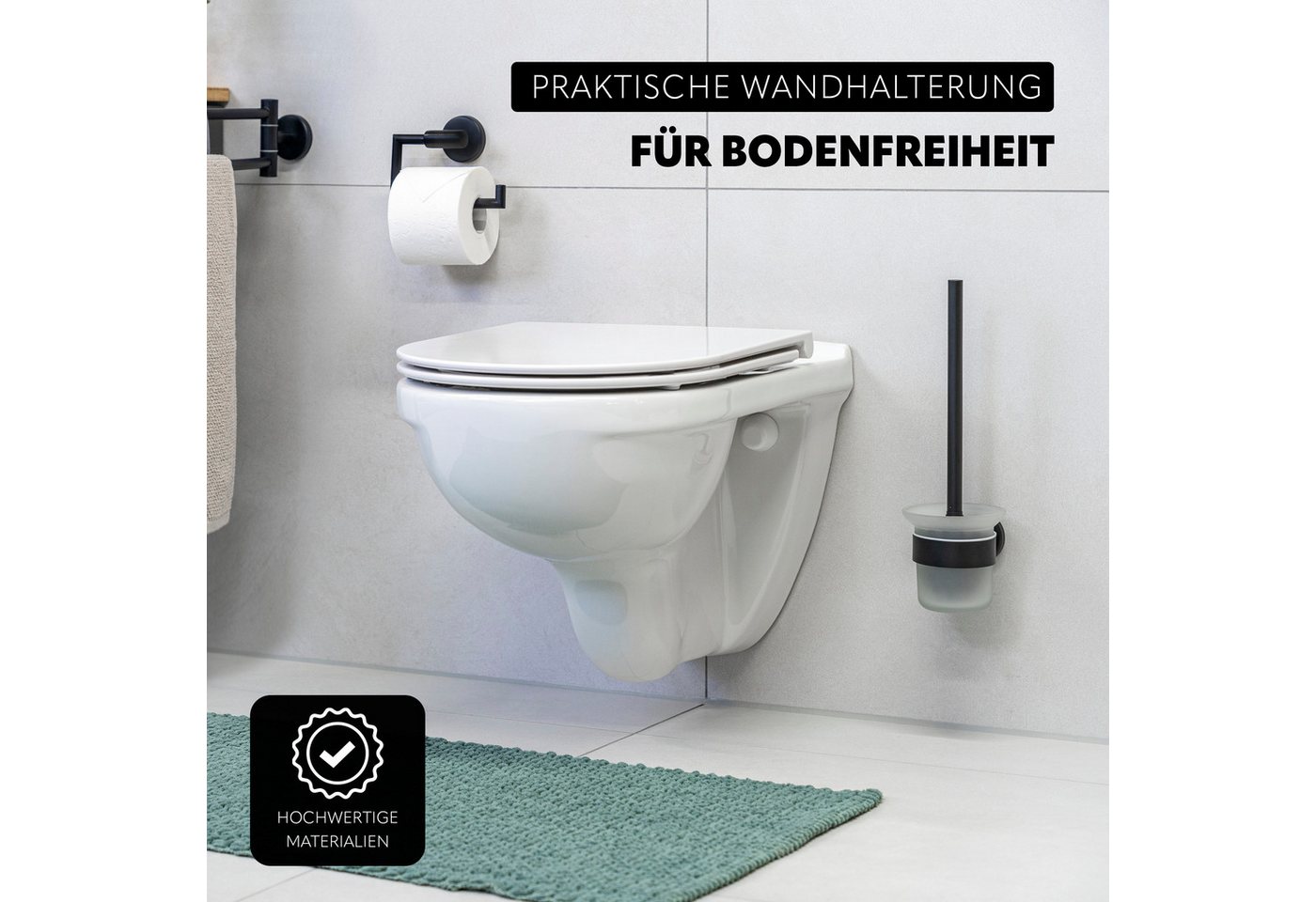 bremermann Badaccessoire-Set Bad-Serie PIAZZA BLACK - Badezimmer Set 2tlg., Edelstahl Bild 2