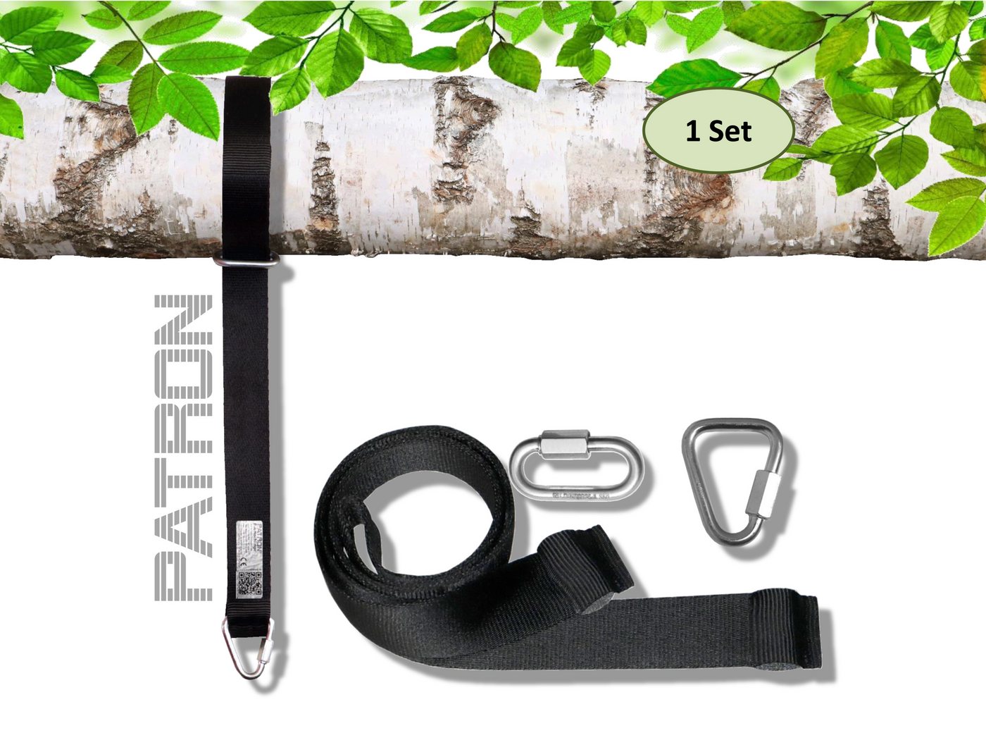 PATRON Schaukelhaken PATRON® Baumschlinge 3m Made in Germany 2 Karabiner Gratis Hightech Bild 3