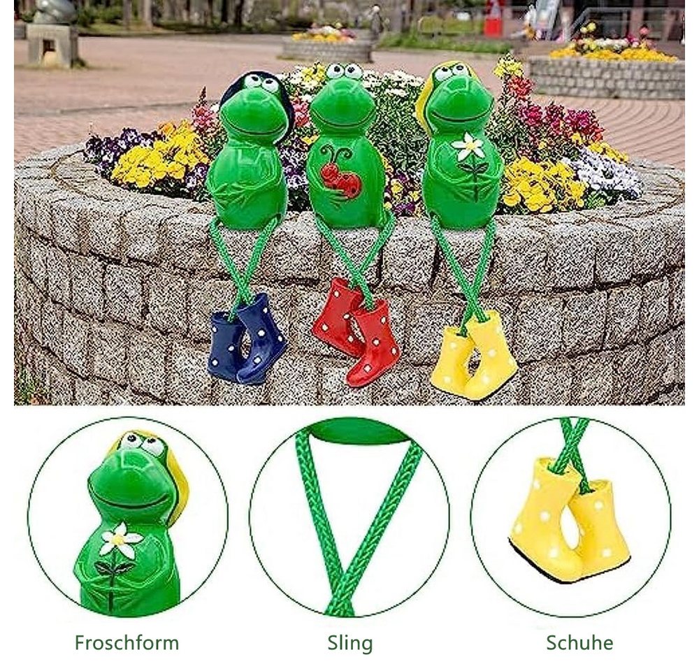 TUWENA Gartenfigur 3 Stück Frosch Tiere Garten Statuen Deko, Deko Garten Frosch Figuren Bild 3