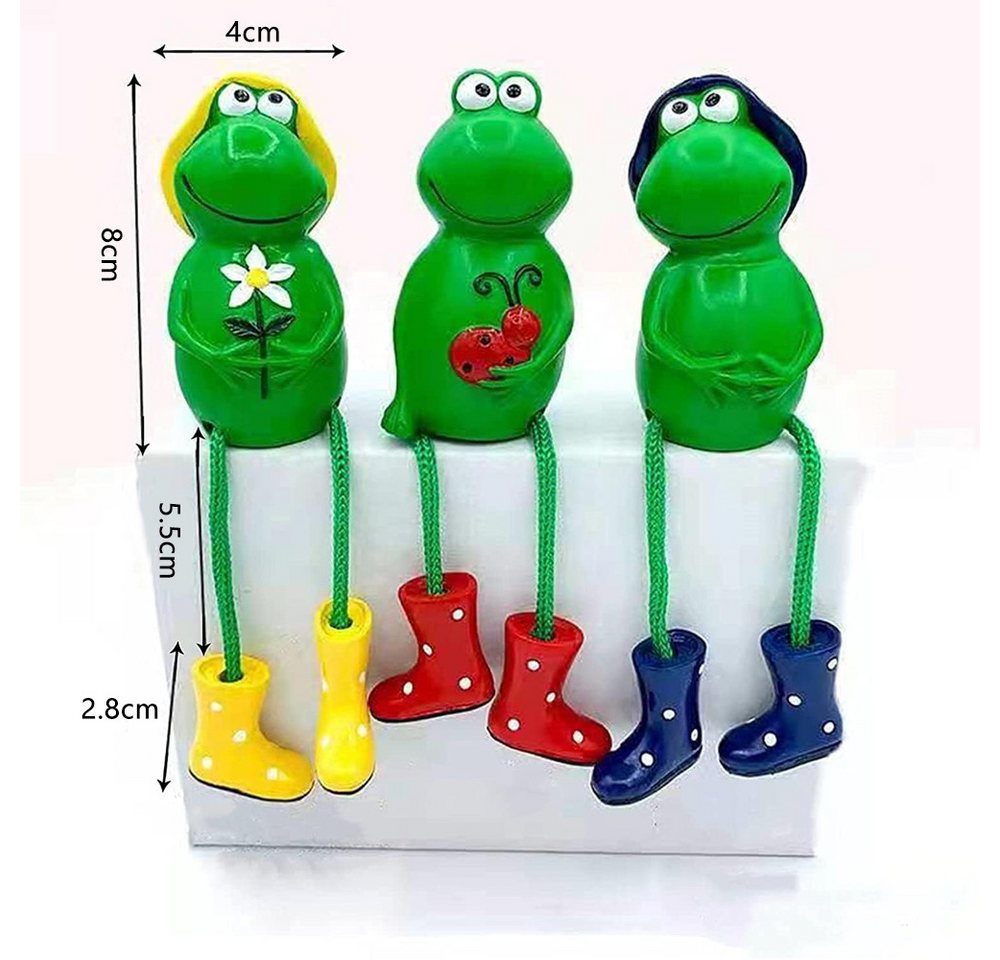 TUWENA Gartenfigur 3 Stück Frosch Tiere Garten Statuen Deko, Deko Garten Frosch Figuren Bild 5