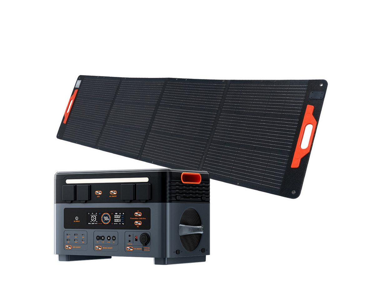 OSCAL Stromerzeuger Stromerzeuger 2400W PRO Tragbare Powerstation,2016Wh LiFePO4-Akku, 2,4 in kW, Mit 200W Solarpanel für Camping, Wohnmobil und zu Hause