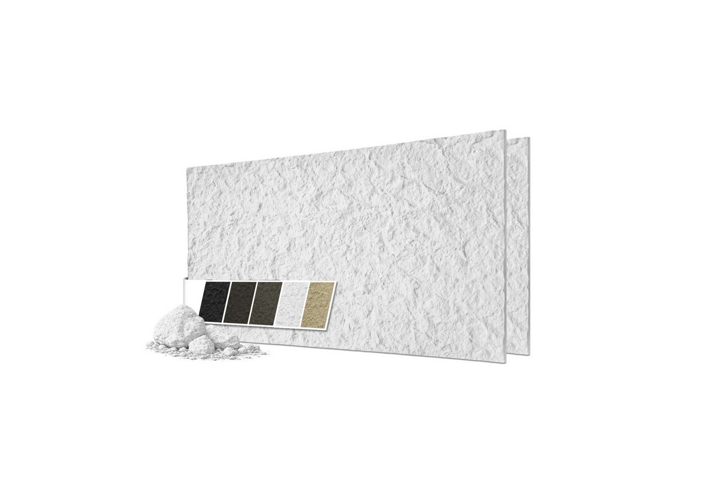 Hexim 3D Wandpaneel, (Steinoptik 2 Stück 120x60cm – Felswand PU Wandverkleidung, Täuschend echte Bruchstein 3D Paneele für Wohnzimmer – 2cm starke Stone Steinplatte weiß (1,44m² White) Bild 2