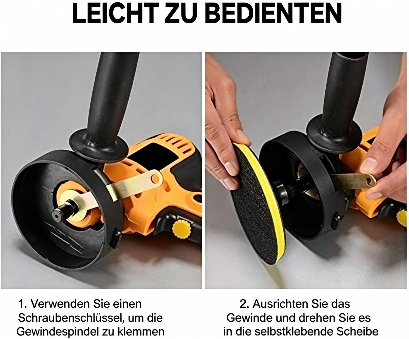 AIBISTAR Akku-Poliermaschine Polierer 700W, variable Drehzahl, 125mm, Auto, Holz, Metall, 600 min. U/min, 3700 max. U/min, Ø 125 mm, 600–3700 U/min,selbsthaftendes Schleifpad,umfangreiches Zubehör