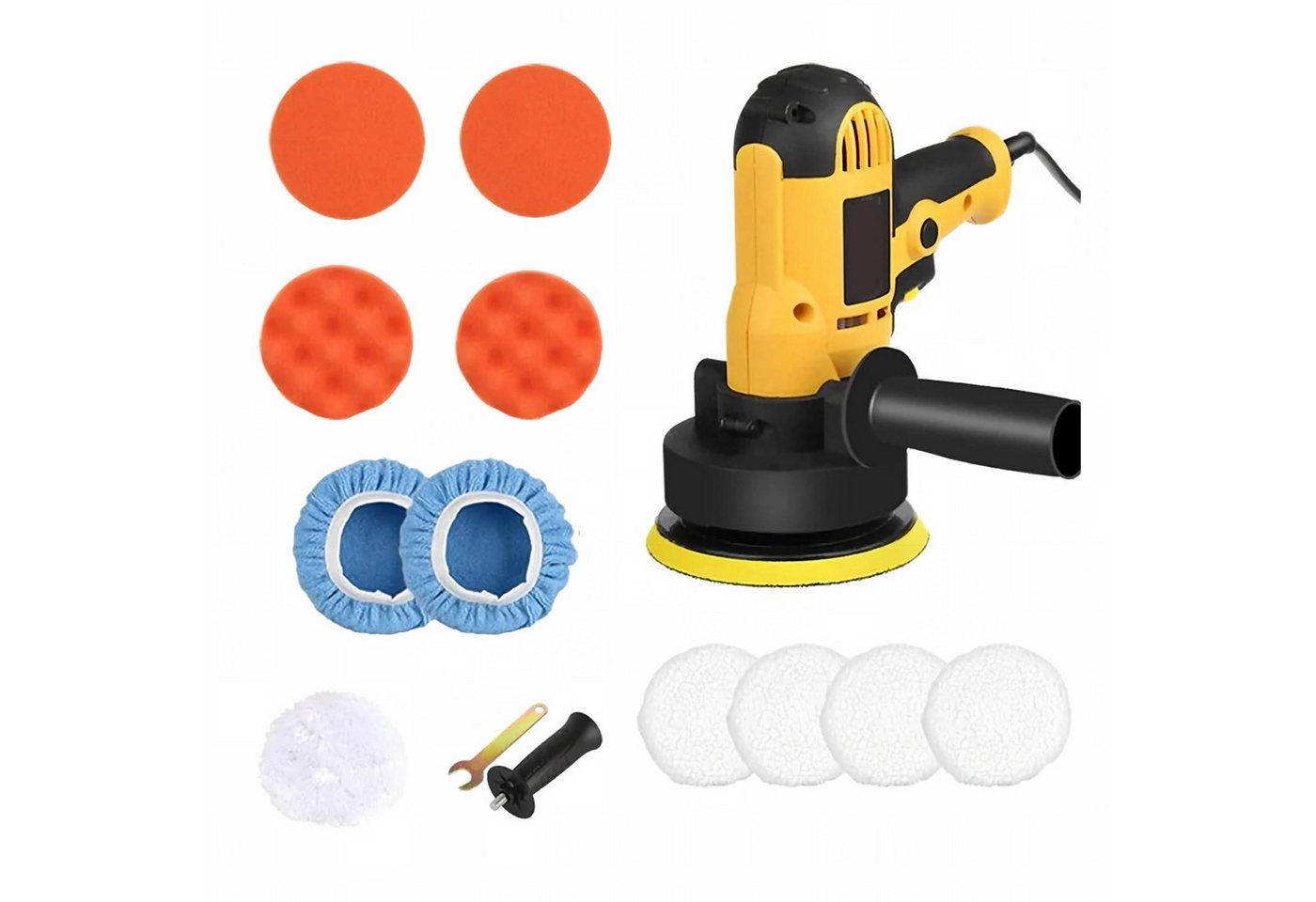 AIBISTAR Akku-Poliermaschine Polierer 700W, variable Drehzahl, 125mm, Auto, Holz, Metall, 600 min. U/min, 3700 max. U/min, Ø 125 mm, 600–3700 U/min,selbsthaftendes Schleifpad,umfangreiches Zubehör Bild 3