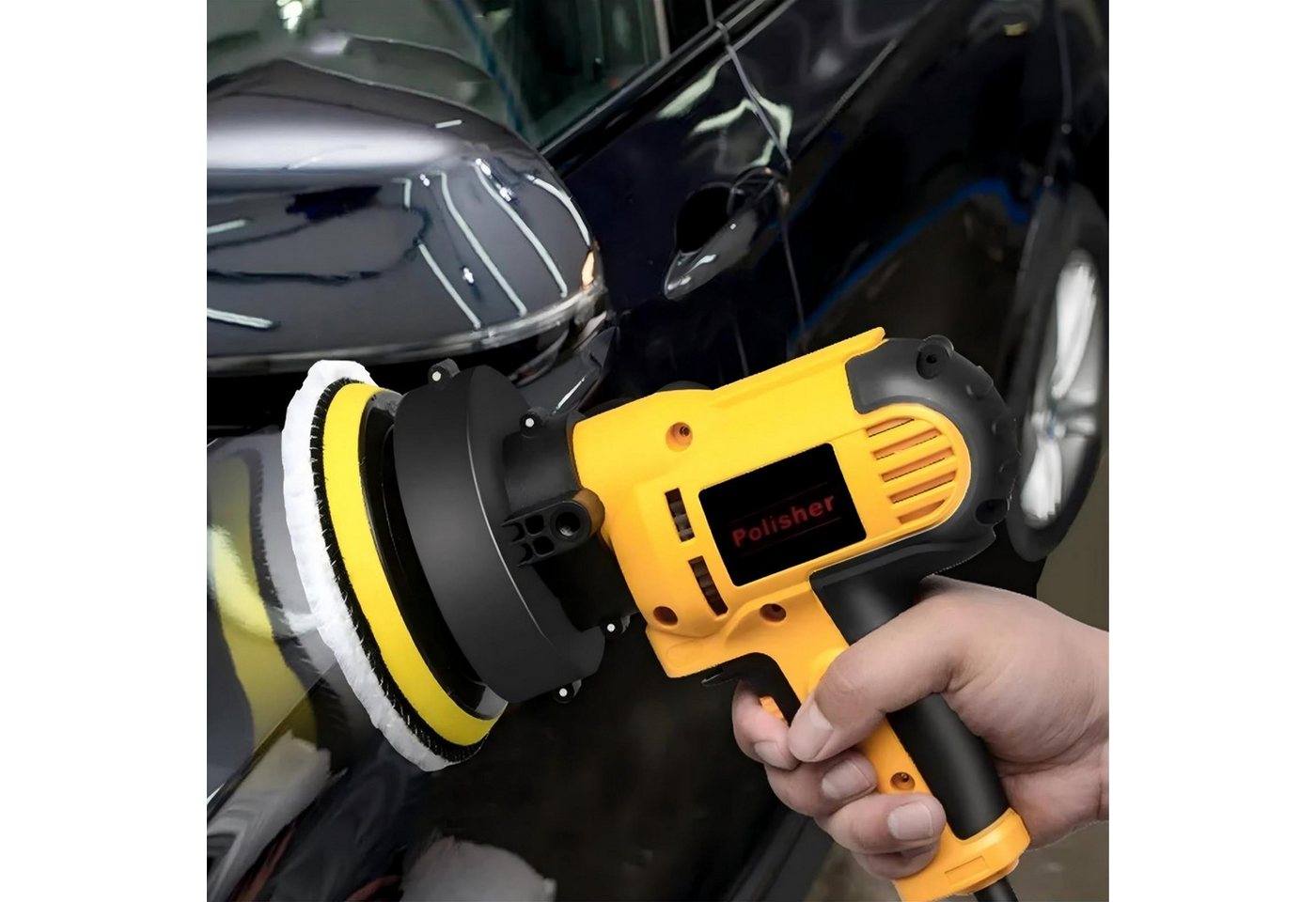 AIBISTAR Akku-Poliermaschine Polierer 700W, variable Drehzahl, 125mm, Auto, Holz, Metall, 600 min. U/min, 3700 max. U/min, Ø 125 mm, 600–3700 U/min,selbsthaftendes Schleifpad,umfangreiches Zubehör Bild 4
