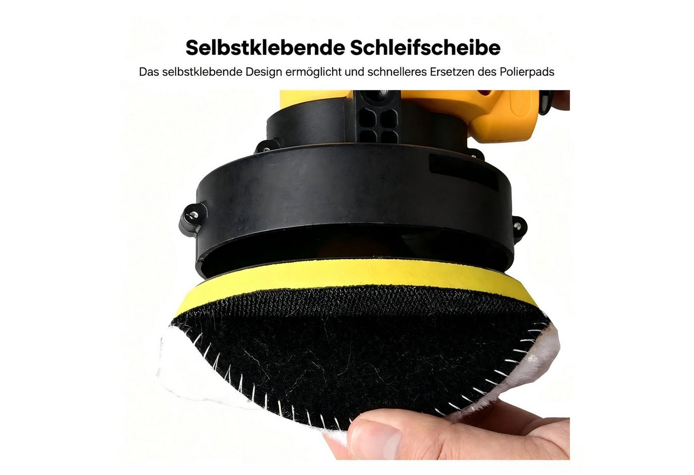 AIBISTAR Akku-Poliermaschine Polierer 700W, variable Drehzahl, 125mm, Auto, Holz, Metall, 600 min. U/min, 3700 max. U/min, Ø 125 mm, 600–3700 U/min,selbsthaftendes Schleifpad,umfangreiches Zubehör Bild 5