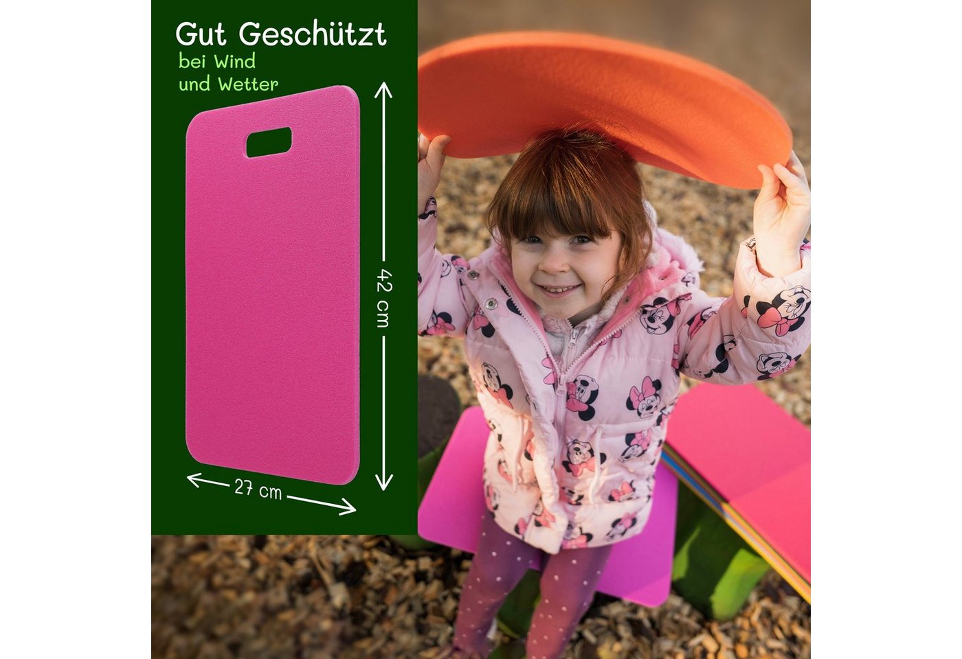 Yate Thermositzkissen Yate Set 18 Schaumstoff Sitzkissen viereckig mit Griff Sitzunterlagen, mit Griff, in Regenbogenfarben