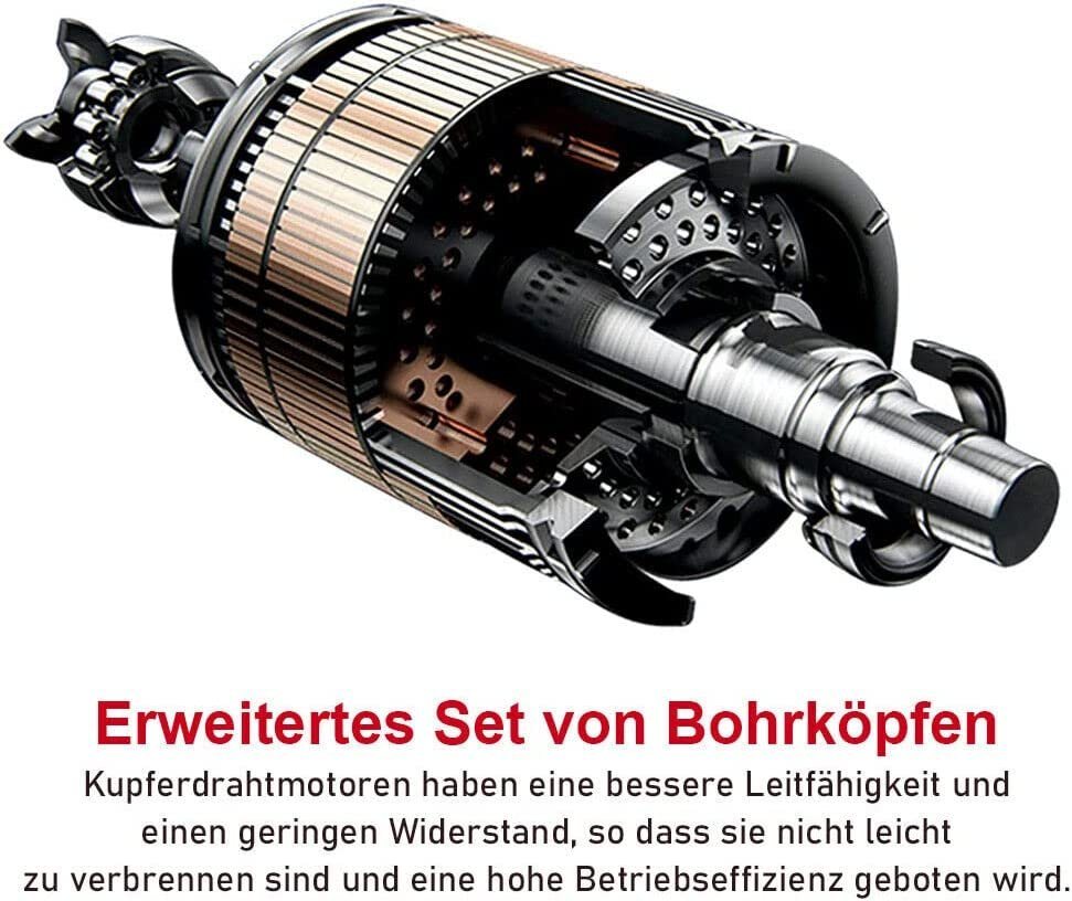 XERSEK Rohrreinigungsspirale 500W Rohrreinigungsmaschine Rohrreinigungsgerät für Ø30-100mm 8 Köpfe, Ø 16mm 39.5m Federspirale und Ø 10mm 5m Federspirale