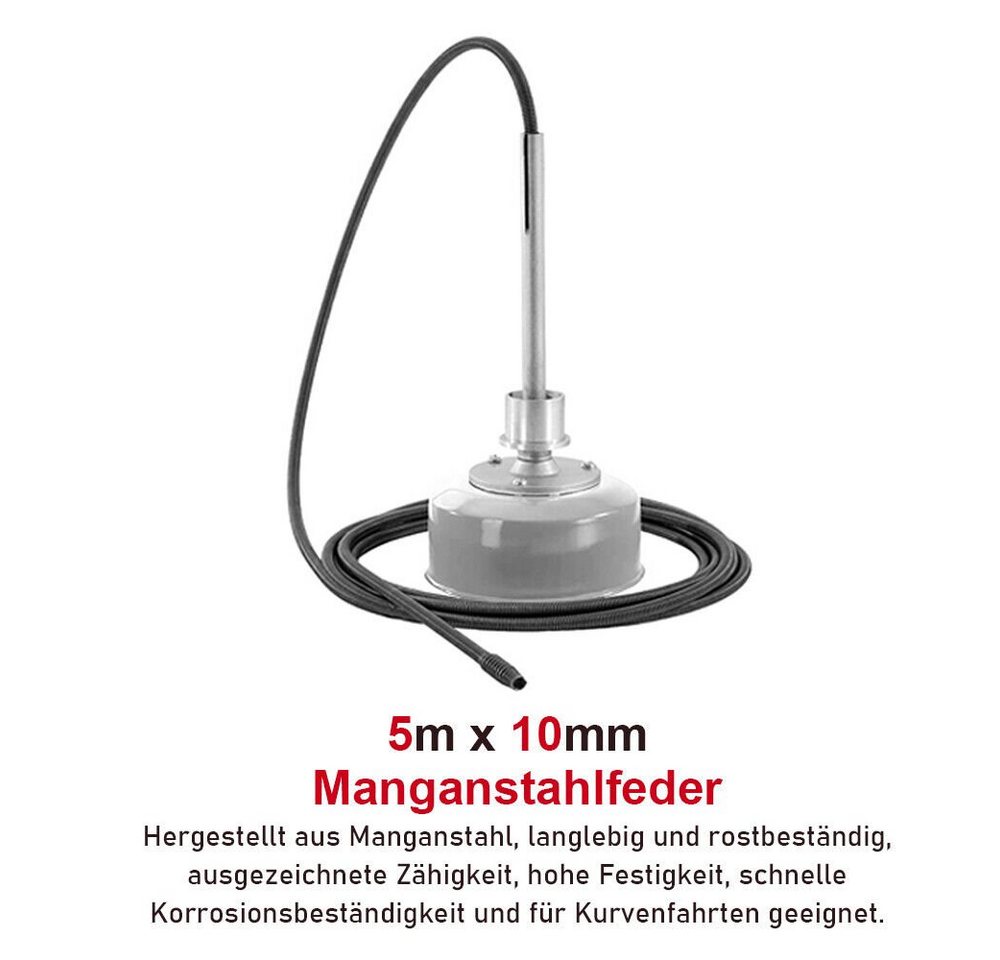 XERSEK Rohrreinigungsspirale 500W Rohrreinigungsmaschine Rohrreinigungsgerät für Ø30-100mm 8 Köpfe, Ø 16mm 39.5m Federspirale und Ø 10mm 5m Federspirale Bild 2