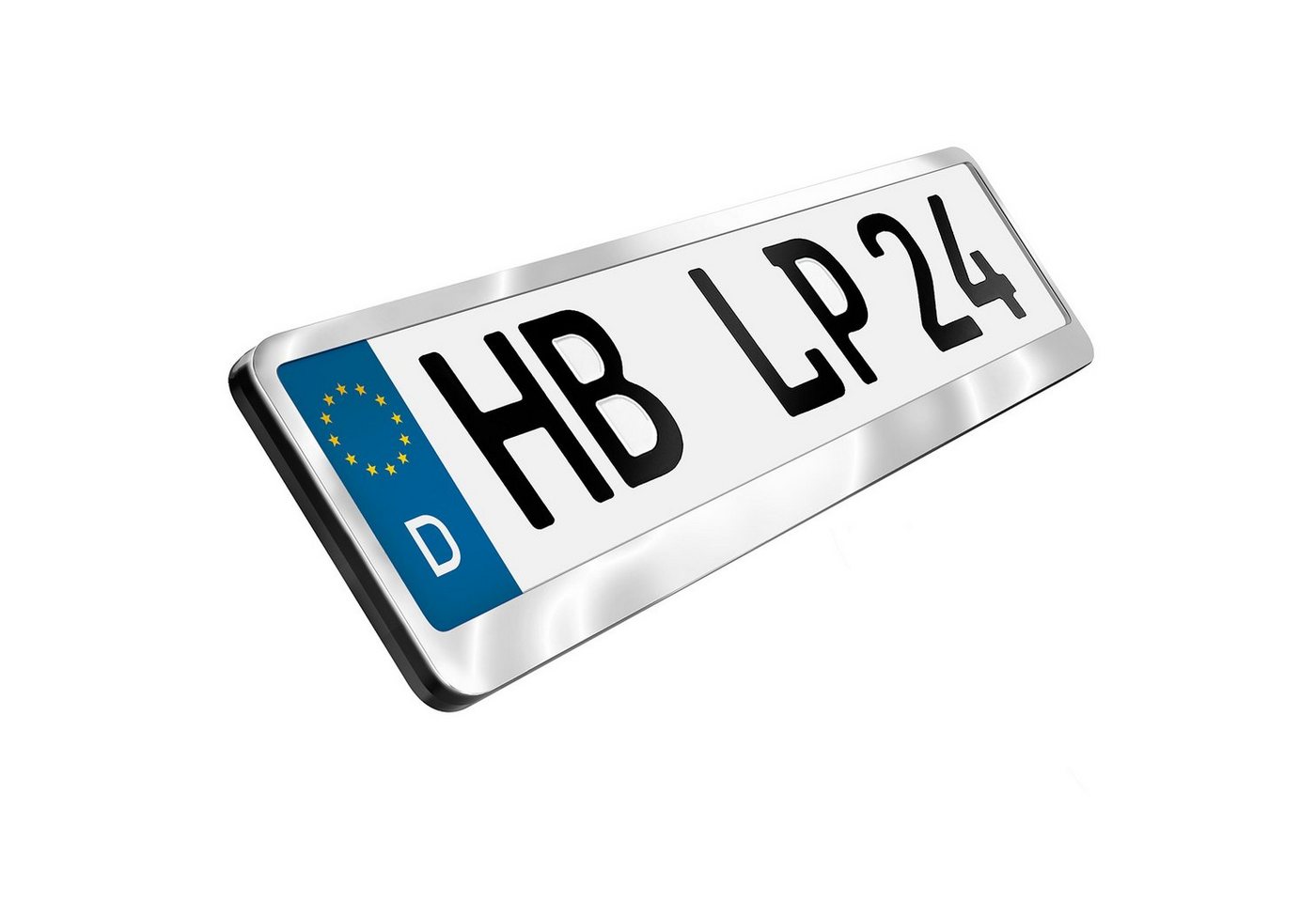 L & P Car Design Kennzeichenhalter für Auto Edelstahl hochglanz poliert Kennzeichenhalter V2A, (2 Stück)