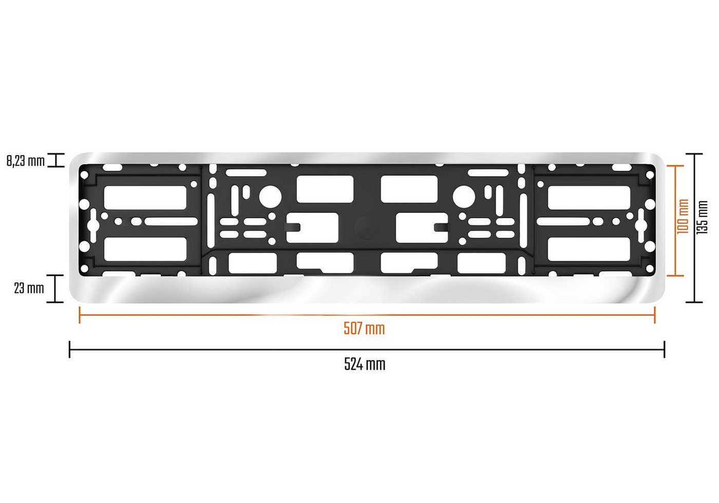 L & P Car Design Kennzeichenhalter für Auto Edelstahl hochglanz poliert Kennzeichenhalter V2A, (2 Stück) Bild 2