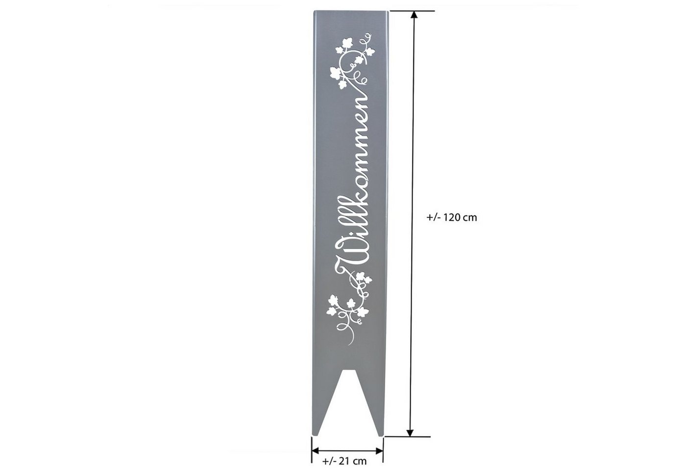 tuning-art Gartenstecker EW100-KL-E Gartenstecker Gartenschild Willkommen Edelrost 120cm x 21cm