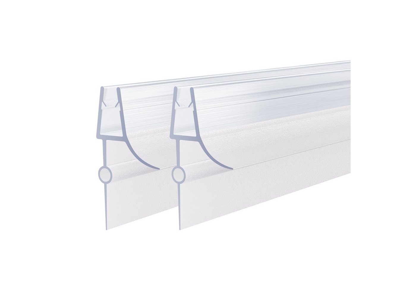 Boromal Duschdichtung für 7-8mm Glas 2 / 4 Stück Wasserabweiser Ersatzdichtung Schwallschutz, L: 100 cm, (2-St., für Glastür Duschtür Duschkabine), mit zwei Lippen Bild 5