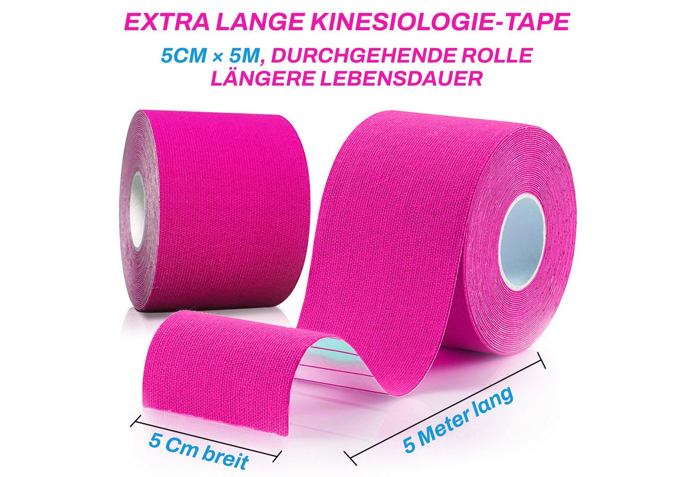 P-Beauty Cosmetic Accessories Kinesiologie-Tape Sporttape Physiotape Fix Bandage 5m x 5cm Wasserfest Latexfrei Bild 2