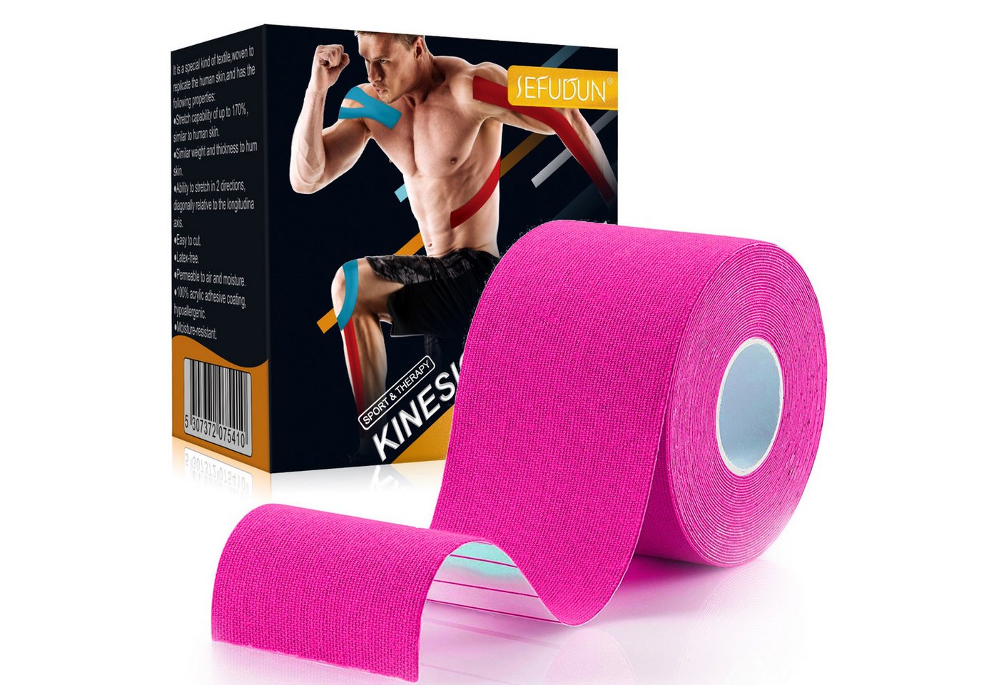 P-Beauty Cosmetic Accessories Kinesiologie-Tape Sporttape Physiotape Fix Bandage 5m x 5cm Wasserfest Latexfrei Bild 3