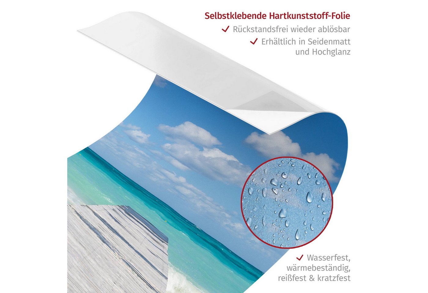Bilderdepot24 Duschrückwand Strand blau Duschrückwand ohne Bohren 3D-Optik Natur Meere, (1-tlg., 0,61 mm starke Folie selbstklebend Wandpaneele Dusche versch. Größen), fugenlose & wasserfeste Motiv Rückwand Wandverkleidung für Duschkabine Bild 4