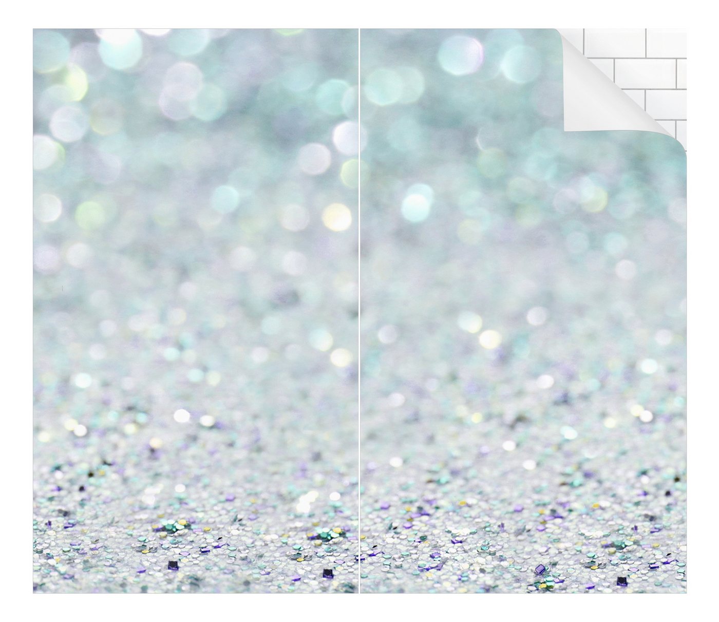 Bilderdepot24 Duschrückwand Steinoptik türkis Duschrückwand ohne Bohren Dusche Muster, (2-tlg., 0,61 mm starke Folie selbstklebend Wandpaneele Dusche versch. Größen), fugenlose & wasserfeste Motiv Rückwand Wandverkleidung für Duschkabine Bild 5