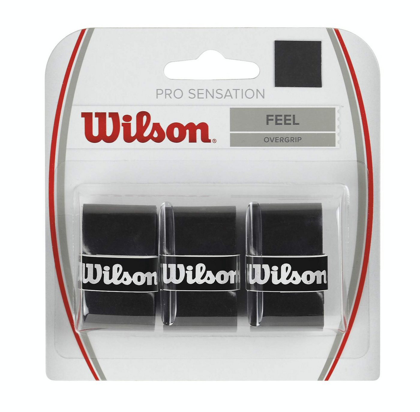 Wilson Griffband Overgrip Pro Sensation 0.4mm (Feel/glatt/leicht haftend) schwarz 3er