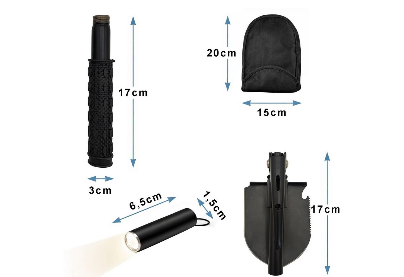 BURI Spaten Klappspaten Campingspaten Multifunktion Hacke Säge Schaufel Tasche, (1-St) Bild 4