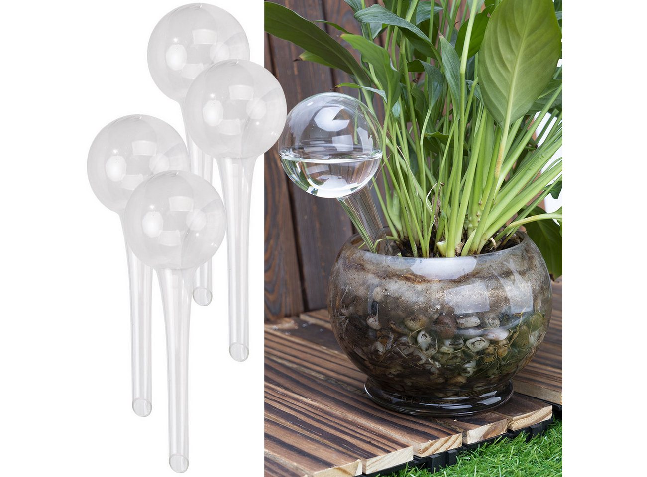 Casativo Bewässerungskugel Wassersparende Pflanzen Bewässerungskugeln aus Glas, Ø 6 x H 15 cm, Für Topf- und Balkonpflanzen, aus echtem Glas, Füllmenge ca. 75 ml Bild 4