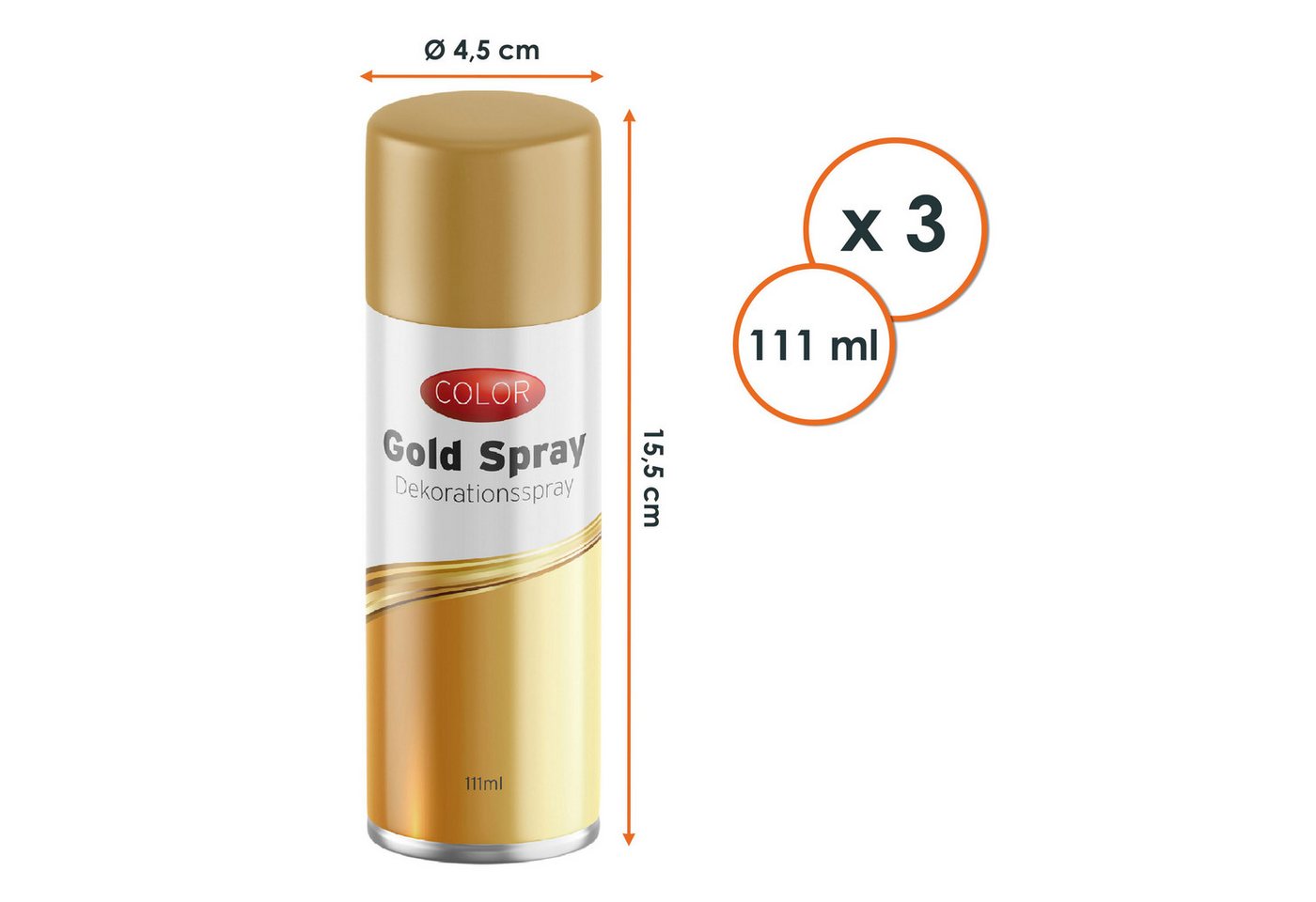 Spetebo Sprühflasche Dekospray 111 ml - 3er Pack - Glitzer Spray zum Basteln, (1-tlg), Vielseitig einsetzbar Bild 5