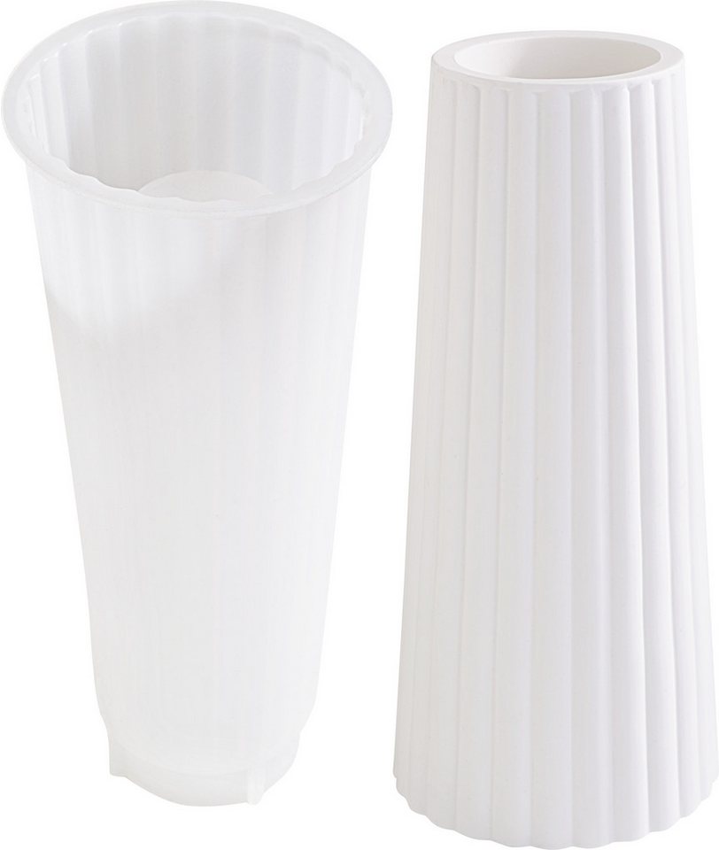 VBS Modellierwerkzeug Silikon- Gießform Vase gestreift, Höhe 20 cm