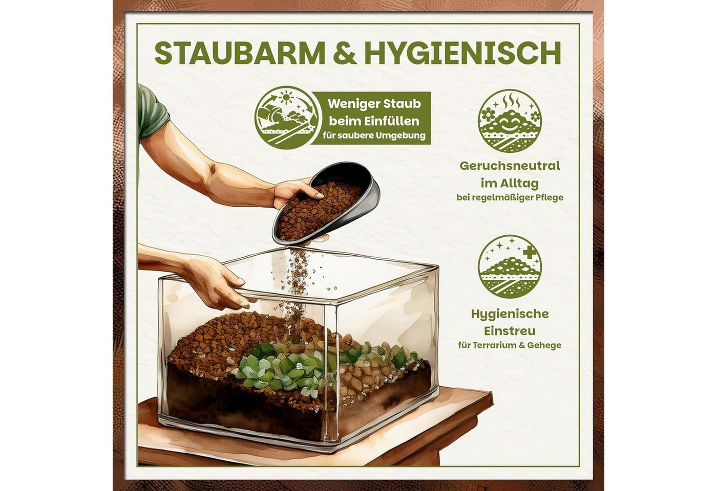 GREEN HOME LOVE NATURE Spezialerde Schildkrötenerde 31L, Schildkrötensubstrat für Landschildkröten 31 L, Formstabil, Eiablagefähig, Hautschonend, Schimmelhemmend, pH-stabil Bild 4