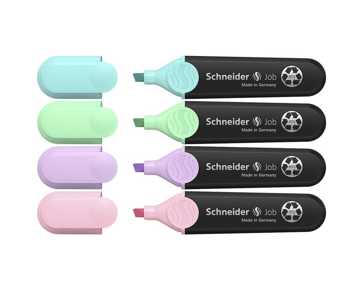 Schneider Marker Job Pastell, (4-tlg), Textmarker in Pastellfarben, im Kunststoffetui Bild 3