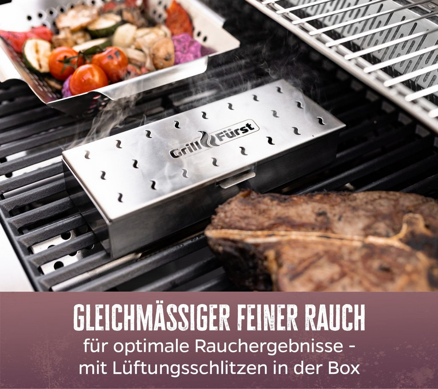 Grillfürst Räucherbox Grillfürst Räucherbox / Edelstahl Smokerbox für tolles Aroma Bild 5