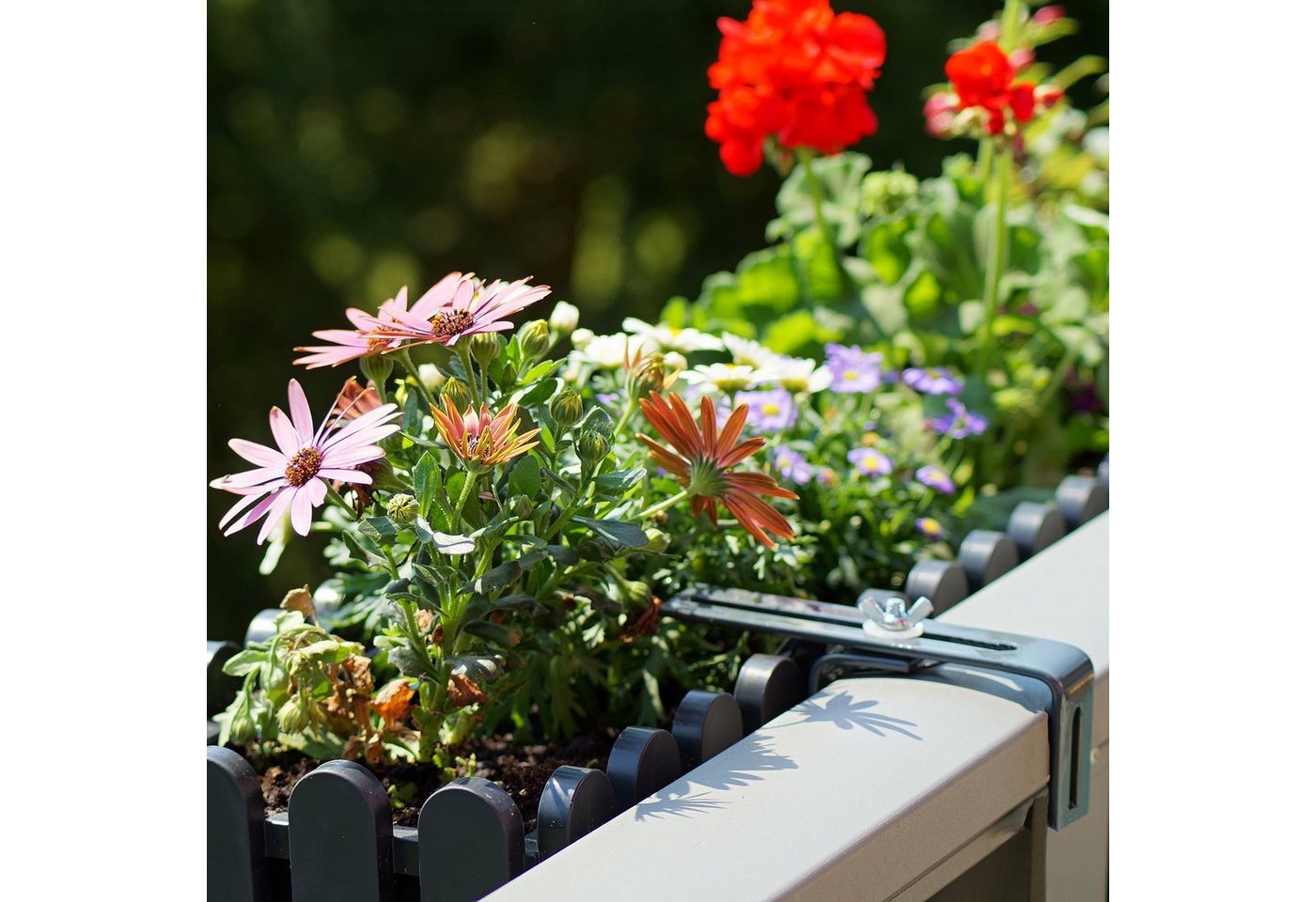 BigDean Blumenkastenhalter Blumenkastenhalterung 4 Stück Terrakotta für Balkon und Geländer