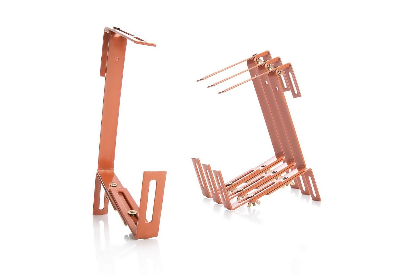 BigDean Blumenkastenhalter Blumenkastenhalterung 4 Stück Terrakotta für Balkon und Geländer Bild 4