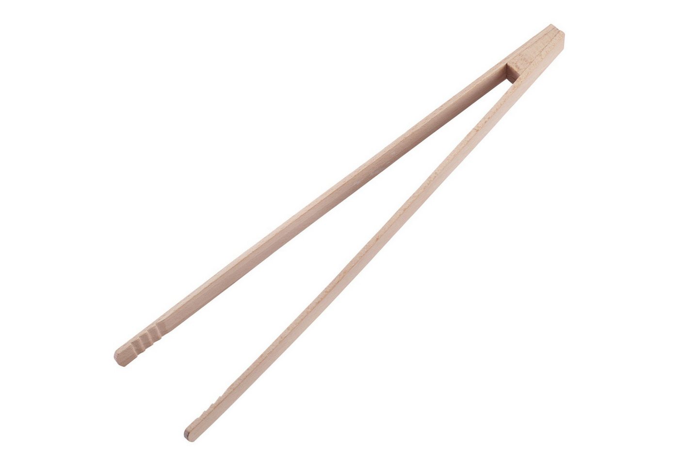 Thiru Grillzange 32 cm aus robustem Buchenholz mit Wellenprofil Bild 3