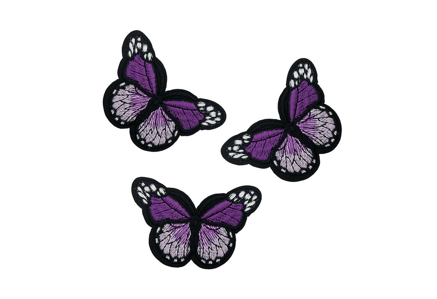 maDDma Aufnäher 3 Schmetterling Aufbügler, Applikation, 48x70mm, freie Farbwahl, lila