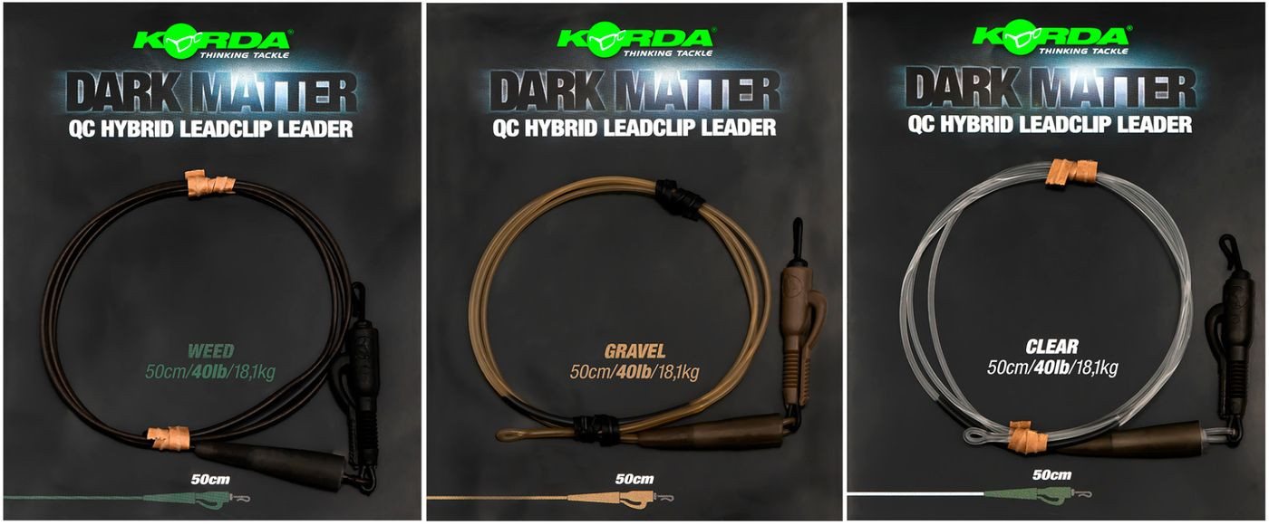 Korda Vorfachschnur Korda 50cm 40lb Dark Matter Leader QC Hybrid Clip - Karpfenvorfach, (1-St) Bild 2