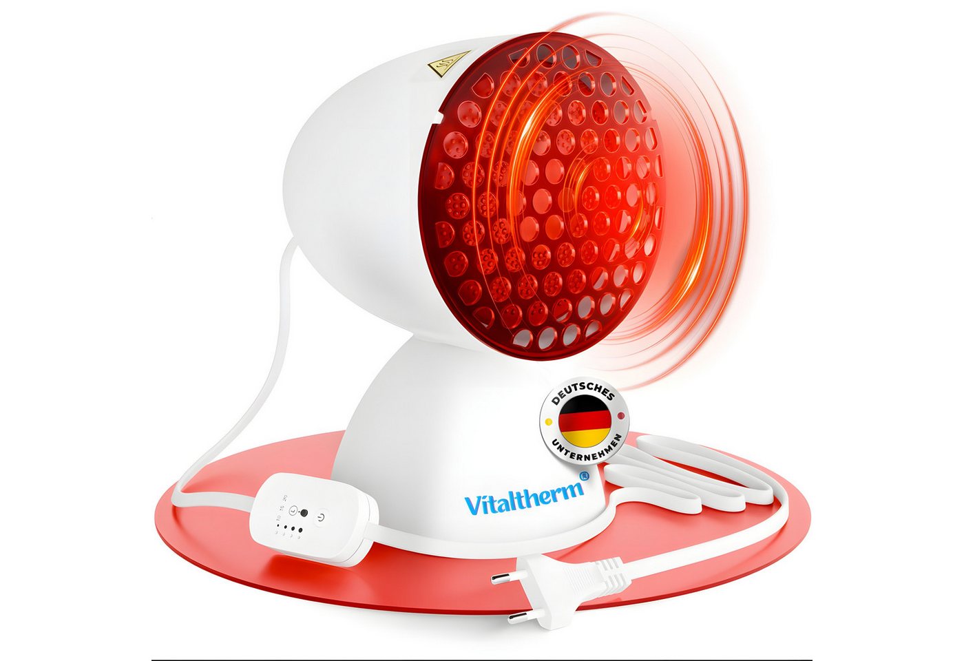 Vitaltherm Infrarotlampe IR 150 Protect Rotlichtlampe Wärmelampe – Infrarotlampe mit Timer, PAR 38 Infrarotbirne Bild 3