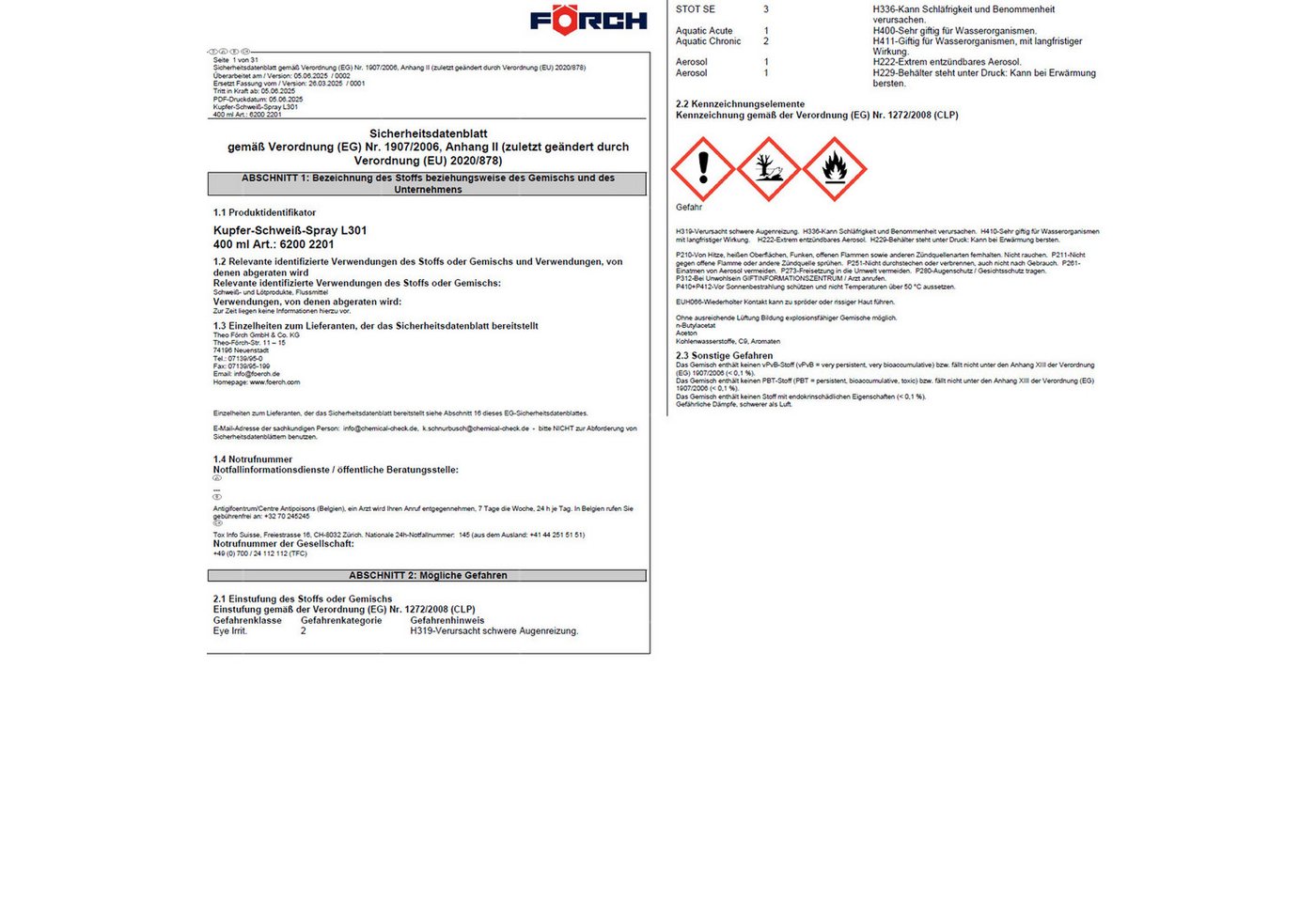 FÖRCH Rostschutzgrundierung L301 Kupfer-Schweiss-Spray Bild 2