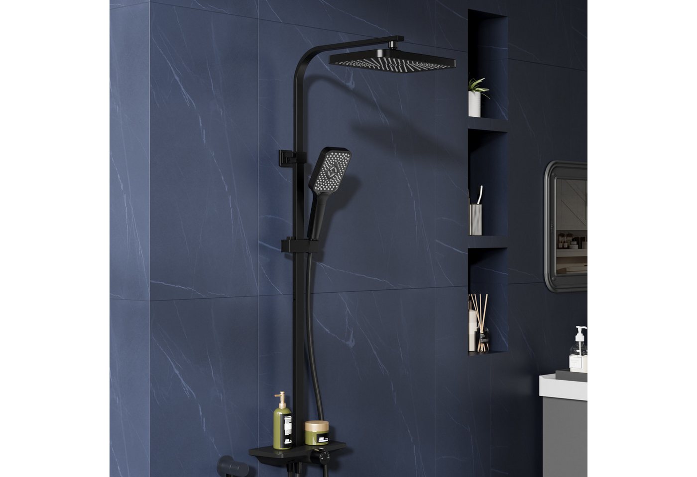 GarveeMore Brausegarnitur Duschsystem, Regendusche mit Umsteller, Handbrause Bild 3