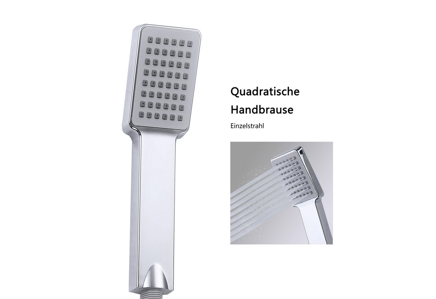 duschspa Duschsystem mit Thermostat, 2 Strahlart(en), 72-125 cm Duschstangen Edelstahl Duschamaturenset Wassersparend Bild 5