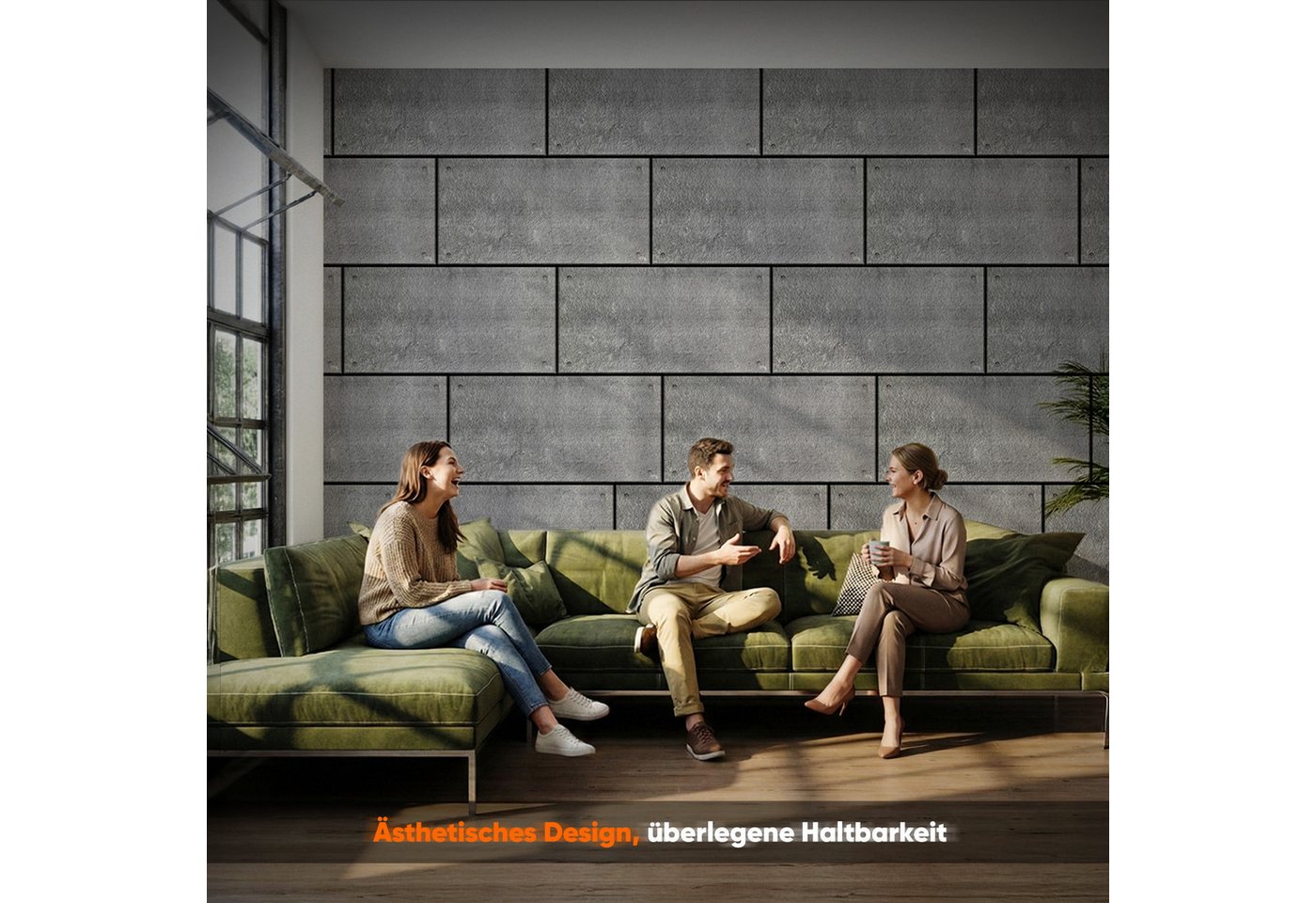 IZODEKOR 3D Wandpaneel EPS Styropor Wandverkleidung in Marmor- & Betonoptik – Innen & Außen, BxL: 50x100 cm, 0,50 qm, (50x100 cm, 0,50 m² je Paneel, 2 cm stark, ca. 1,5 kg) Innen & Außen, wasserfest, leicht zuschneidbar, einfache Klebemontage Bild 2