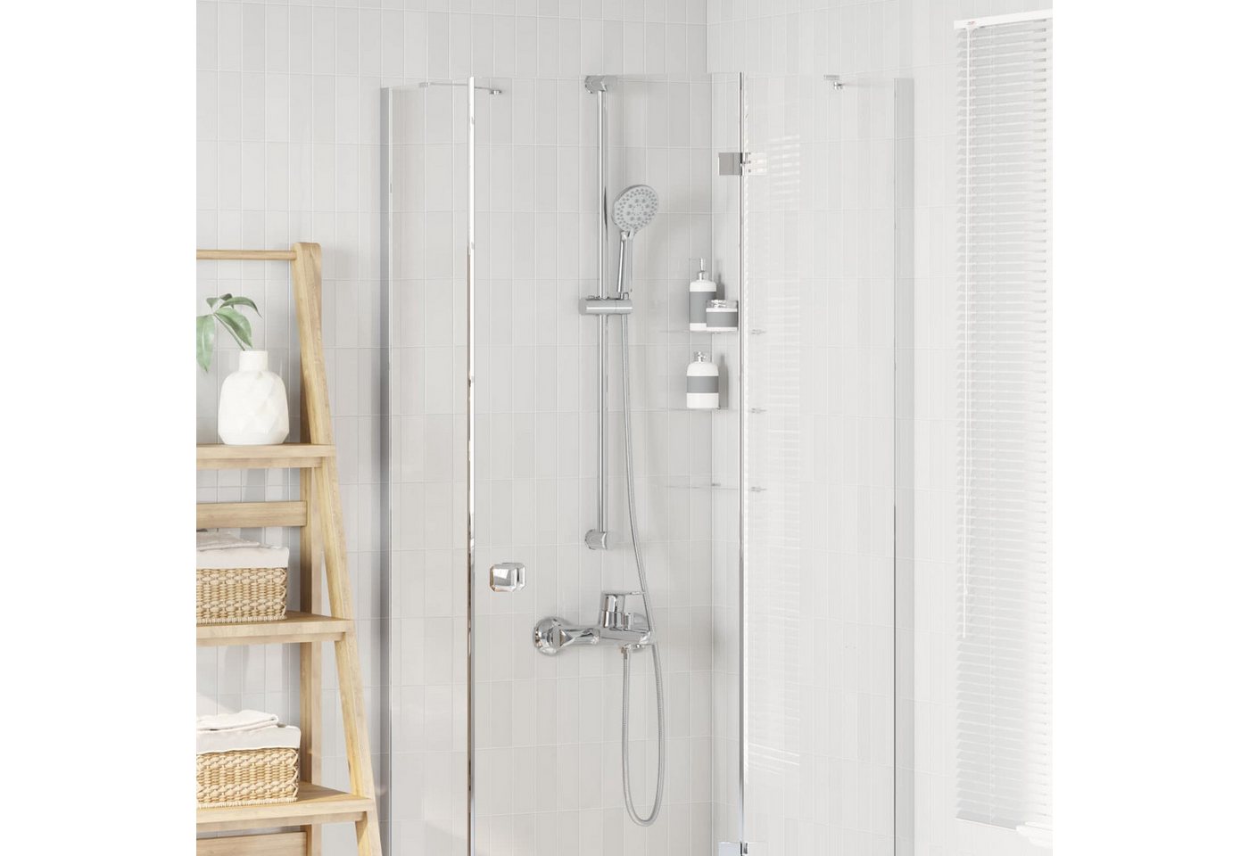 vidaXL Duscharmatur 101 cm Duschsystem-Set Chrom 101 cm Edelstahl