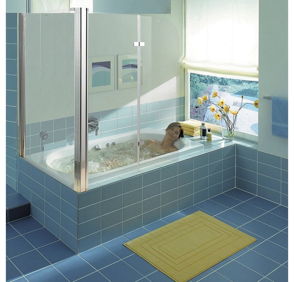 Feel2Home Badewannenaufsatz Eck-Duschabtrennung Badewannenaufsatz Duschkabine Badewannenfaltwand, Aluminium, Glas, (Stück, 1 tlg), Gehärtetes Glas, Schnell zu reinigen Bild 3