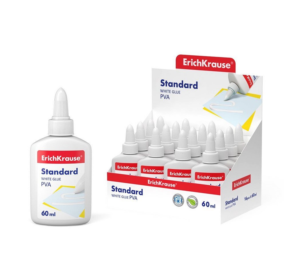 Erich Krause Bastelkleber, PVA Kleber weiß mit Applikator 60ml wasserlöslich 1 Stück Bild 4