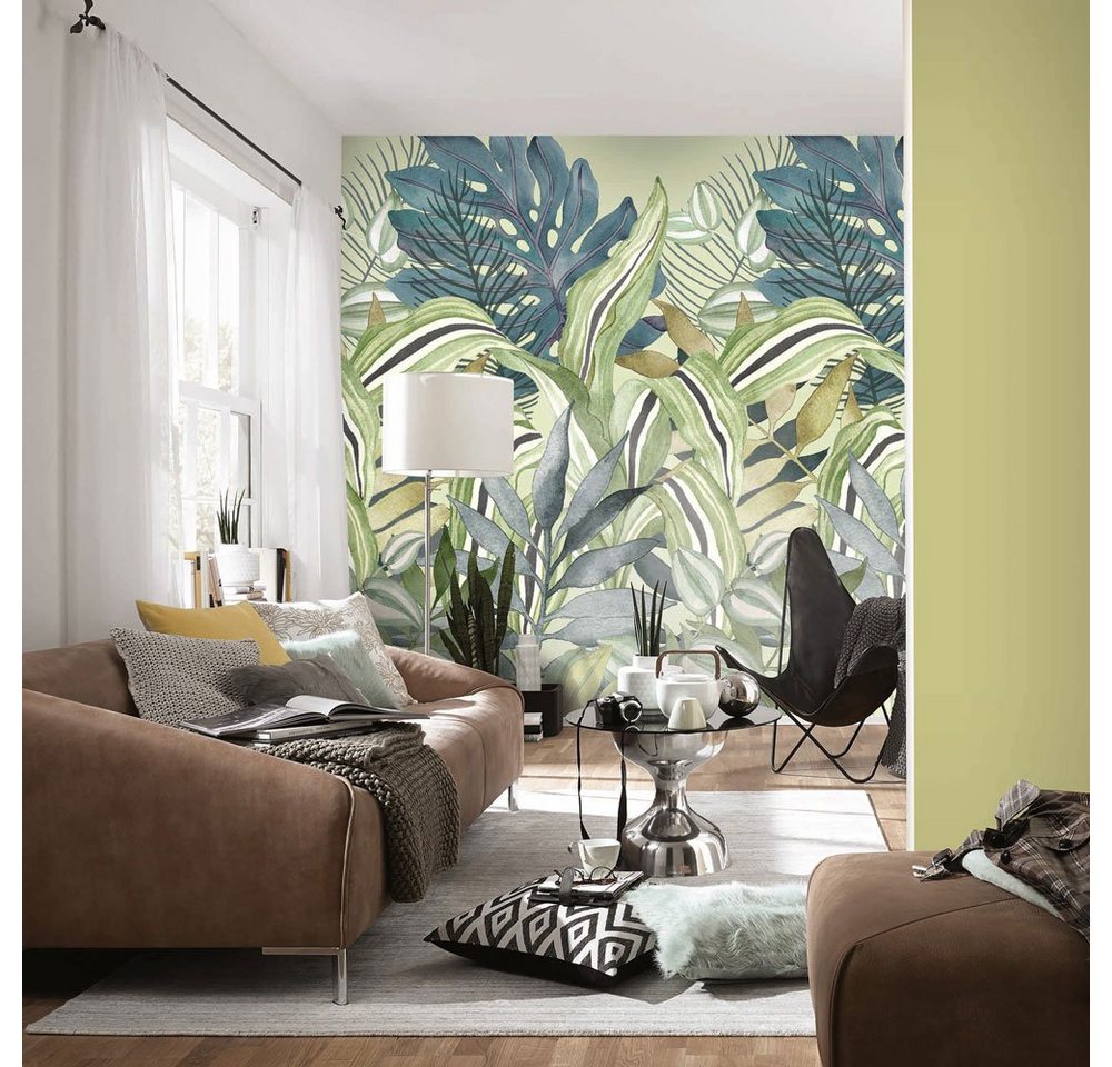 Erismann Fototapete Blätter Illustration Tropen Grün 2270-10 Elle Decoration